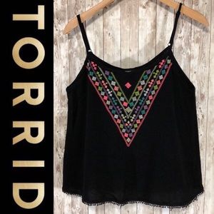 Torrid Black Aztec Print Tank Top Plus Sz 0